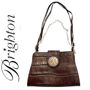 Brighton‎ Crocodile Petite Organizer with silver chain link /leather strap